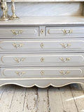 Antique French marble top dressing chest