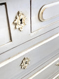 Antique French marble top dressing chest