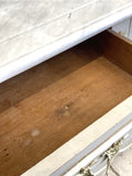 Antique French marble top dressing chest