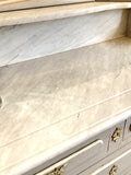 Antique French marble top dressing chest