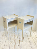 Pair of painted French heart chevets