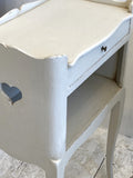 Pair of painted French heart chevets