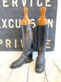 Vintage riding boots with wooden lasts