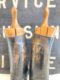 Vintage riding boots with wooden lasts