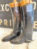 Vintage riding boots with wooden lasts
