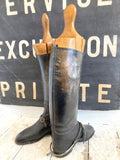 Vintage riding boots with wooden lasts