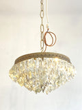 Antique multi-tier chandelier with iceberg crystals