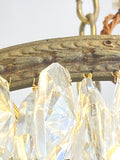 Antique multi-tier chandelier with iceberg crystals