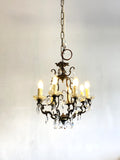 Vintage 8 arm birdcage chandelier