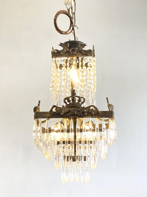 Rare antique square chandelier