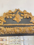 Antique French embossed brass & ebonised mirror
