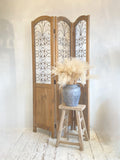 Rustic 3 panel wood & metal screen