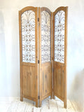 Rustic 3 panel wood & metal screen
