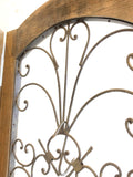 Rustic 3 panel wood & metal screen