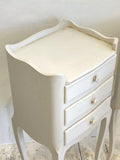 Pair of painted French 3 drawer bedsides