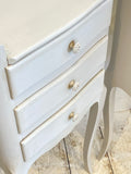 Pair of painted French 3 drawer bedsides