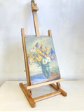 Oil on board - Vase of mixed flowers