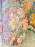 Oil on board - Vase of mixed flowers