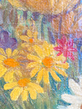 Oil on board - Vase of mixed flowers
