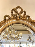C19th French silver & gilt oval mirror