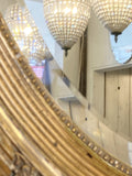 C19th French silver & gilt oval mirror