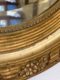 C19th French silver & gilt oval mirror
