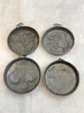 Set of 4 antique pewter moulds