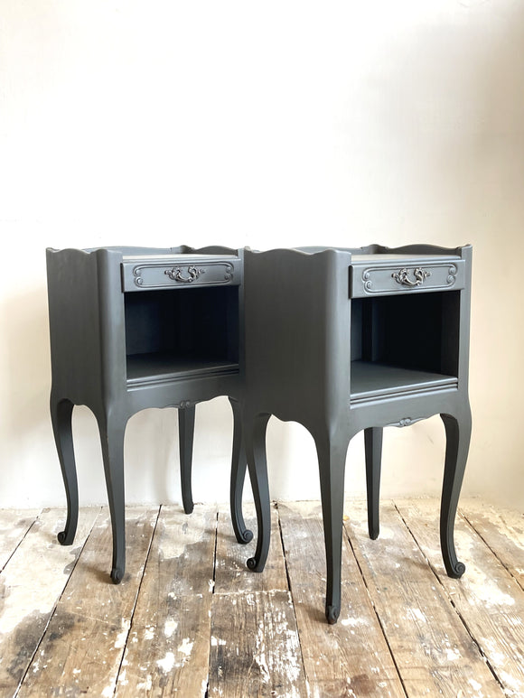 Painted French bedside tables