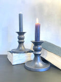 Pair of vintage pewter candlesticks