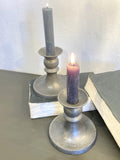 Pair of vintage pewter candlesticks