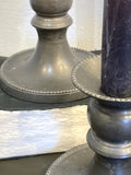 Pair of vintage pewter candlesticks