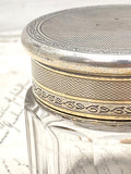 Silver topped dressing table jar - London 1924