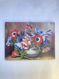 Vintage French anemone painting