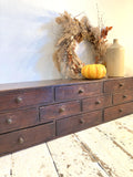 Victorian pine workshop drawers