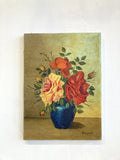 Vintage floral oil on canvas