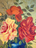 Vintage floral oil on canvas