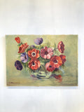 Pretty French anemones on canvas