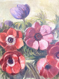 Pretty French anemones on canvas