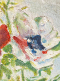 Framed floral oil on board