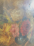 C19th framed floral oil painting