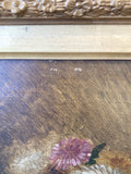 C19th framed floral oil painting