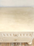 Painted vintage low chest of drawers