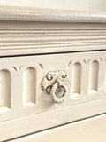 Painted vintage low chest of drawers
