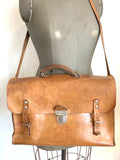 Old leather briefcase or bag
