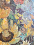 1930's oil on canvas - flowers
