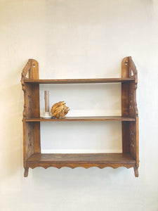 Victorian pine wall shelf