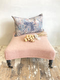 Reupholstered antique French footstool