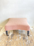 Reupholstered antique French footstool