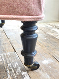 Reupholstered antique French footstool