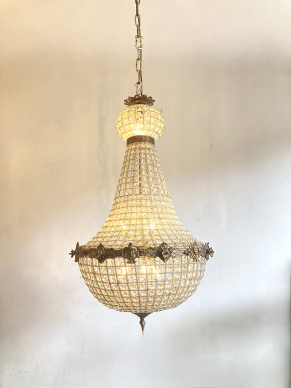 Large vintage button empire chandelier